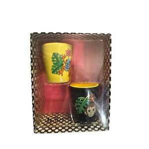 Betsey Johnson Shot Glass Monkey Tree Frog Thick Glass Opaque NEW